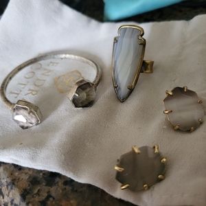 Kendra Scott Grey Cats eye set